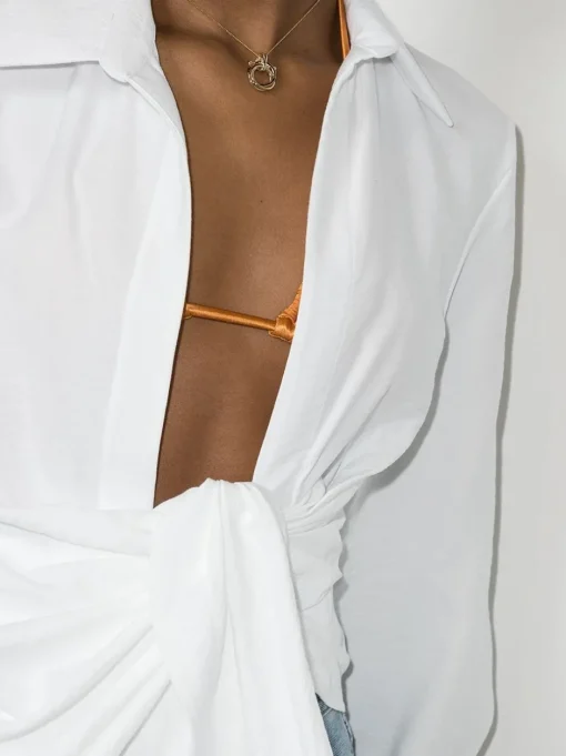 JACQUEMUS La Chemise Bahia draped shirt