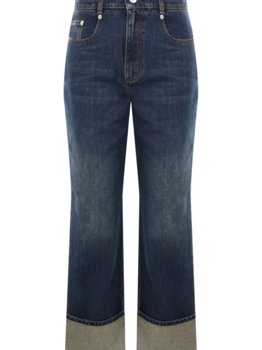 ALEXANDER McQUEEN jeans a vita media a gamba dritta