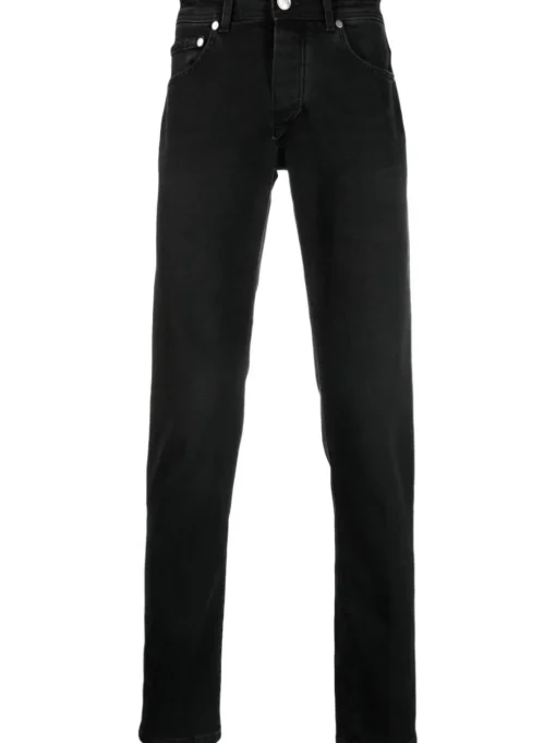 BARBA Jeans slim in misto cotone con toppa con logo