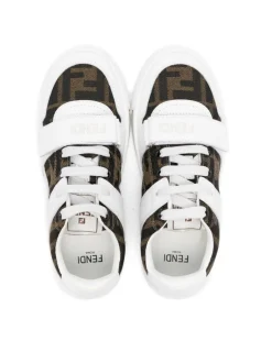 Kids FENDI KIDS Junior sneakers Junior leather and jacquard sneakers