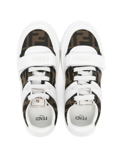 Kids FENDI KIDS Junior sneakers Junior leather and jacquard sneakers