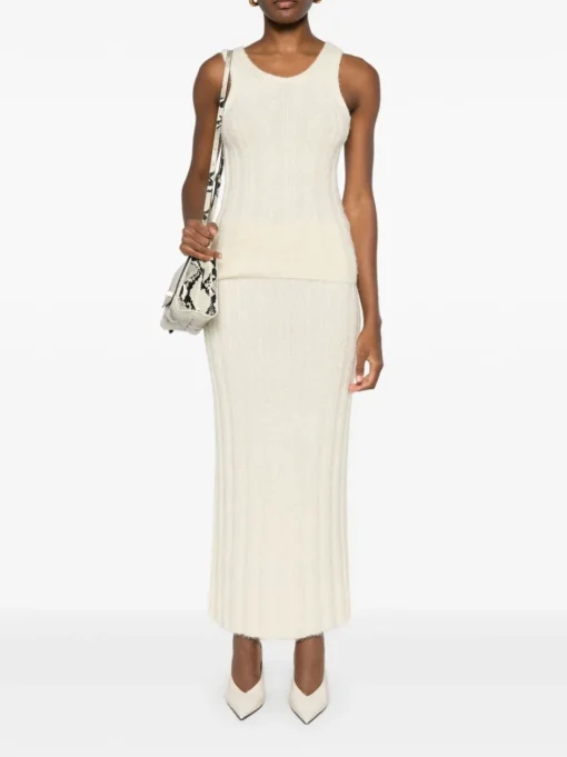 KHAITE Claire midi skirt