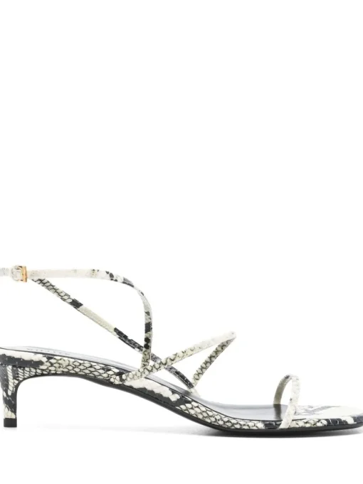 KHAITE 35mm snakeskin-print sandals
