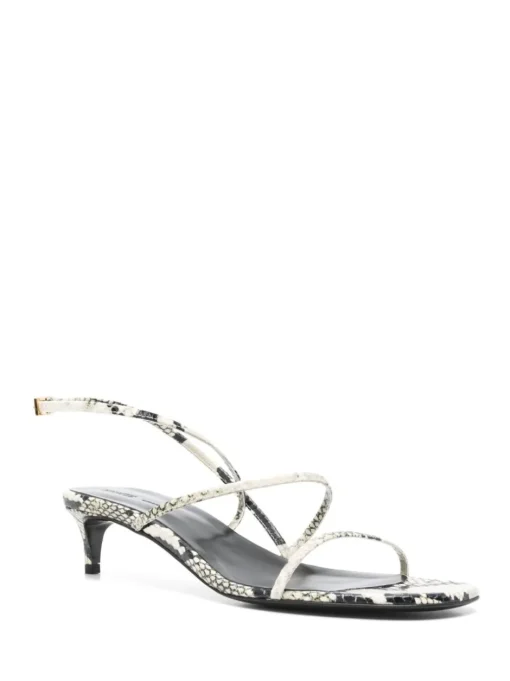 KHAITE 35mm snakeskin-print sandals
