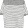 LARDINI Fine-knit t-shirt with white stripes
