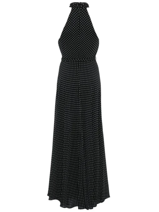 LAUREN RALPH LAUREN Dot halter dress with belt