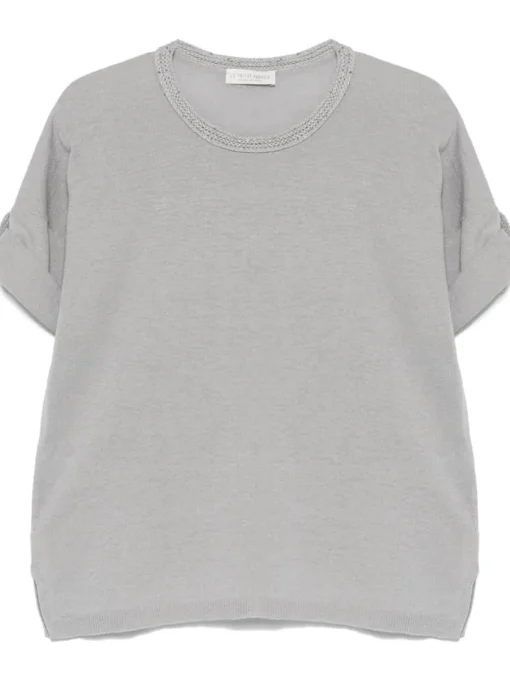 LE TRICOT PERUGIA - short sleeve cardigan grey