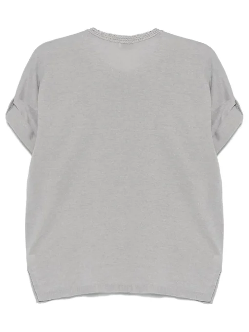 LE TRICOT PERUGIA - short sleeve cardigan grey