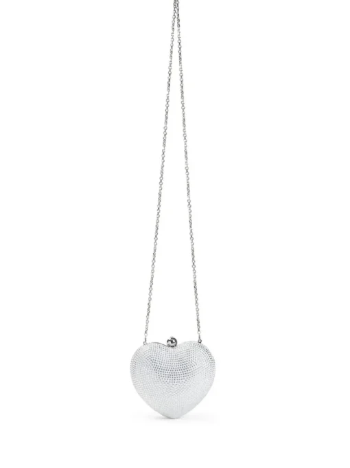 MACH & MACH Clutch with rhinestone heart