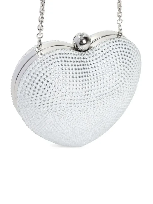 MACH & MACH Clutch with rhinestone heart
