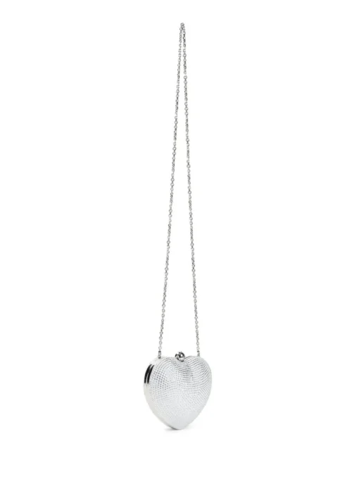 MACH & MACH Clutch with rhinestone heart