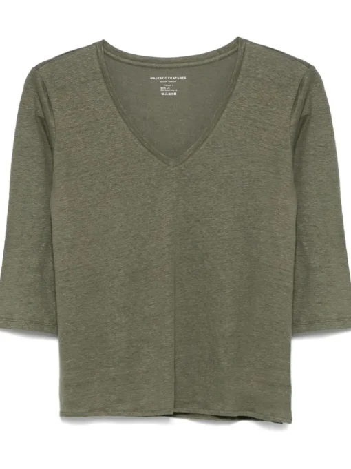 MAJESTIC T-shirt with slub texture