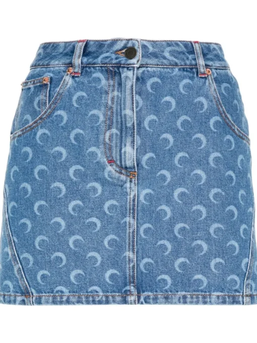 MARINE SERRE Deadstock denim miniskirt
