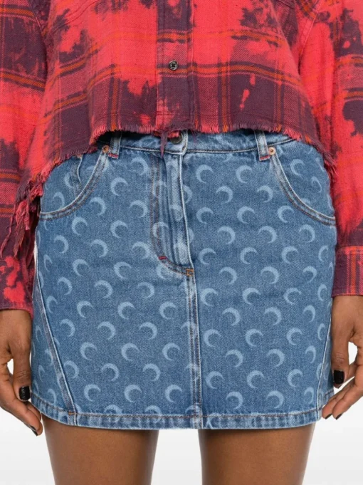 MARINE SERRE Deadstock denim miniskirt