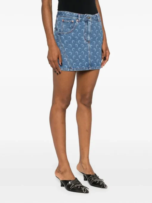 MARINE SERRE Deadstock denim miniskirt