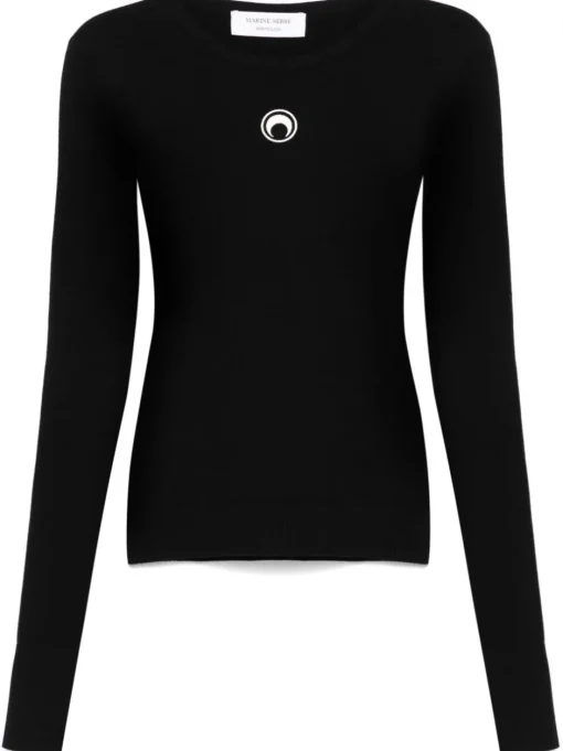 MARINE SERRE Sweater with Crescent Moon embroidery
