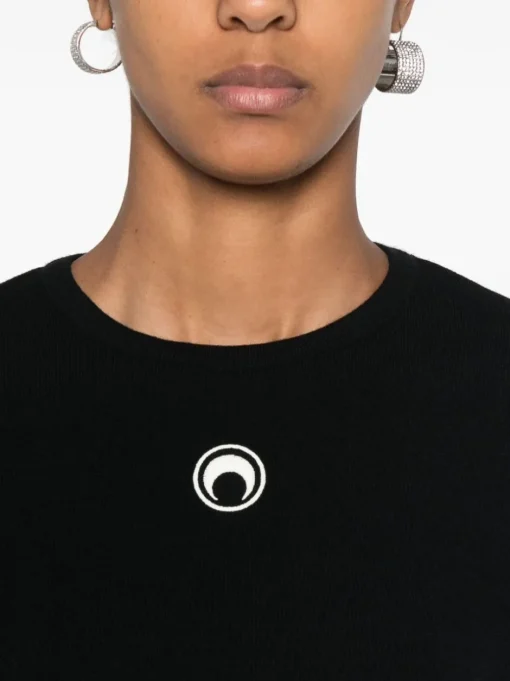 MARINE SERRE Sweater with Crescent Moon embroidery