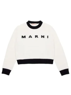 Kids MARNI KIDS logo-intarsia crew-neck jumper