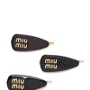 MIU MIU Set of 3 hair clips with logo