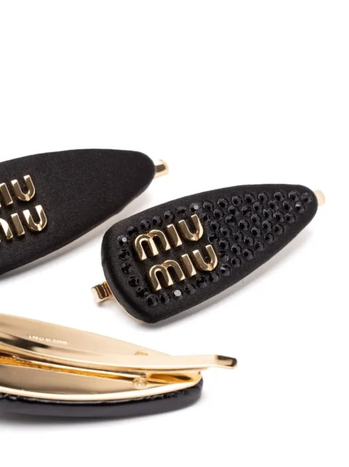 MIU MIU Set of 3 hair clips with logo