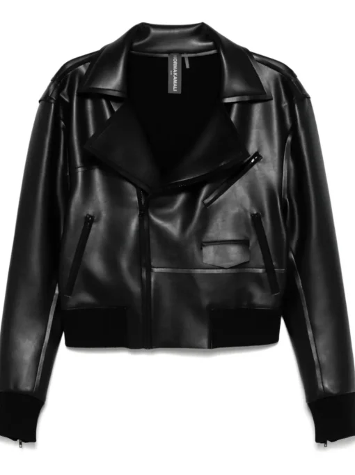 NORMA KAMALI - eco-leather biker jacket