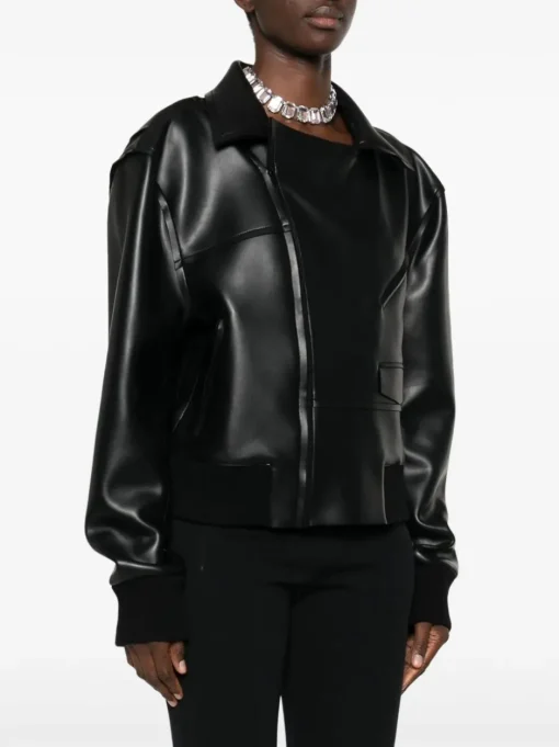 NORMA KAMALI - eco-leather biker jacket