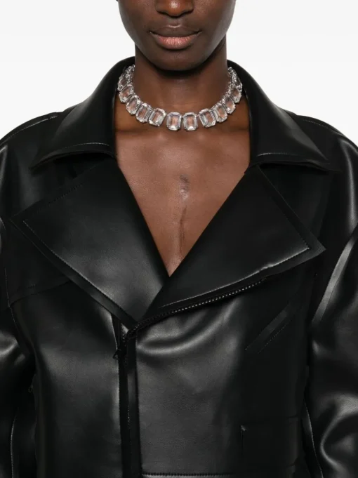 NORMA KAMALI - eco-leather biker jacket
