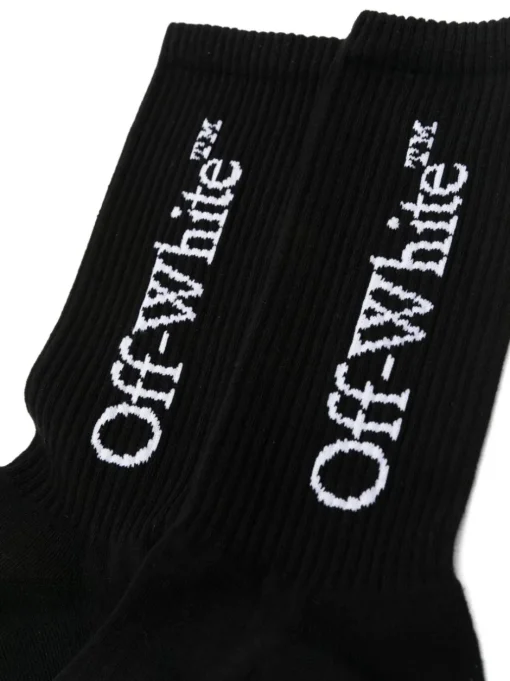 OFF WHITE Bookish socks with intarsia