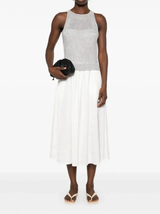 PESERICO - midi dress with sequin panels