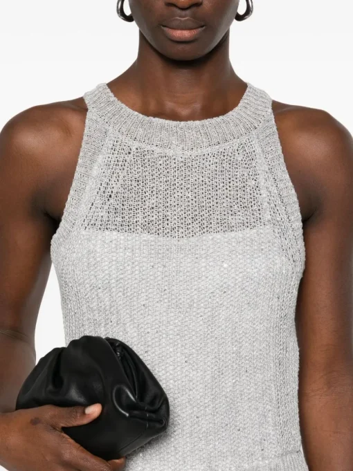 PESERICO - midi dress with sequin panels
