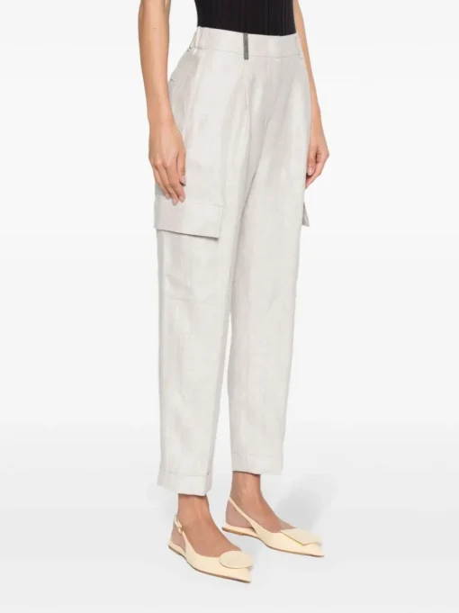 PESERICO High-waisted cropped trousers