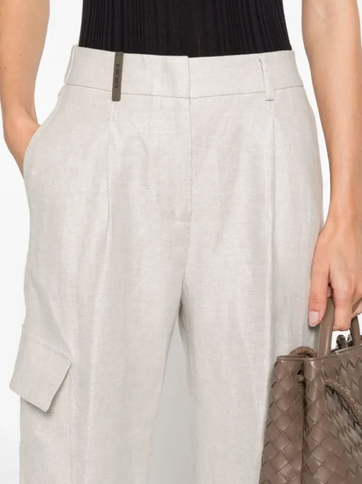 PESERICO High-waisted cropped trousers
