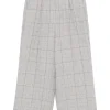 PESERICO Prince of Wales trousers in pure linen