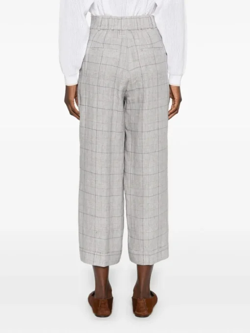 PESERICO Prince of Wales trousers in pure linen