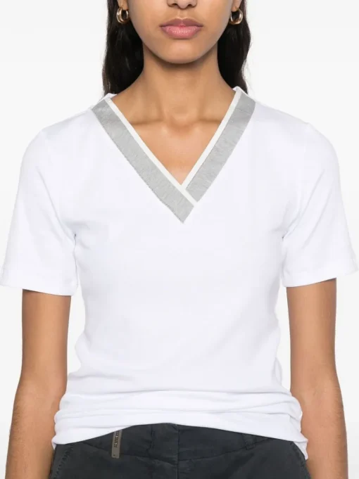 PESERICO T-shirt with contrasting collar