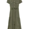 POLO RALPH LAUREN Midi dress with flounces