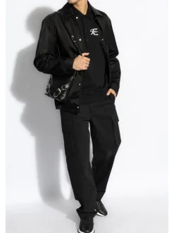 GIVENCHY Polo-style sweatshirt in brushed fabric with medal.