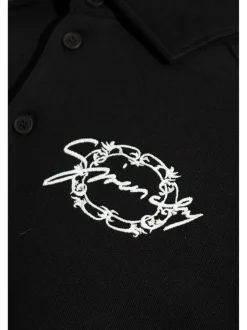 GIVENCHY Polo-style sweatshirt in brushed fabric with medal.