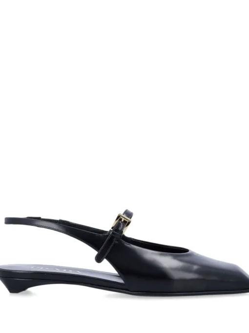 PRADA Leather ballet flats with back strap