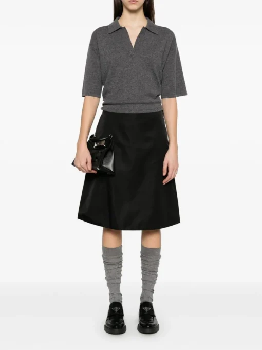 PRADA Midi skirt with triangle logo