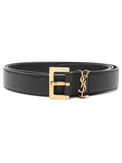 SAINT LAURENT Cassandre slim leather belt