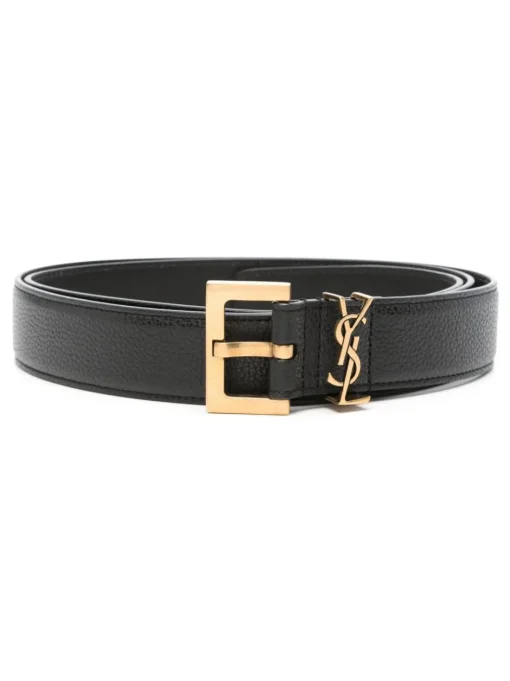 SAINT LAURENT Cassandre slim leather belt