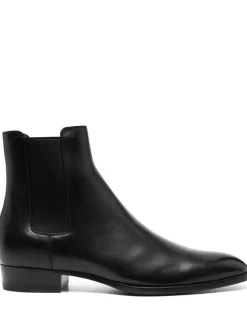 SAINT LAURENT Wyatt leather Chelsea boots.