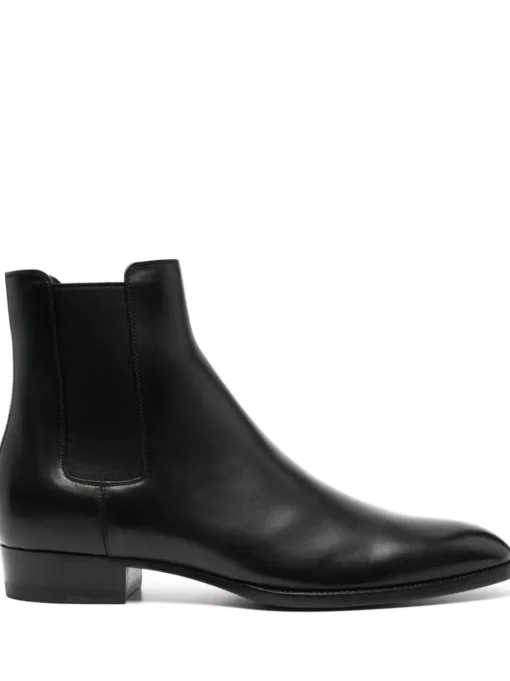 SAINT LAURENT Wyatt leather Chelsea boots.