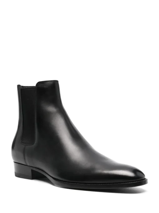 SAINT LAURENT Wyatt leather Chelsea boots.