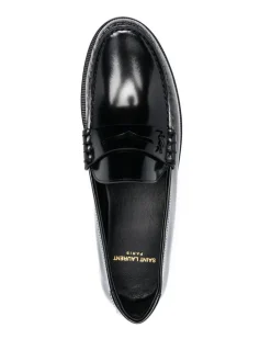 SAINT LAURENT Le Loafer shiny leather moccasins