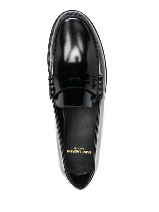 SAINT LAURENT Le Loafer shiny leather moccasins