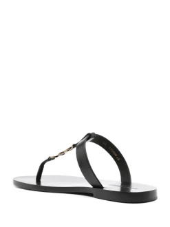 SAINT LAURENT Slide sandals with Cassandre plaque