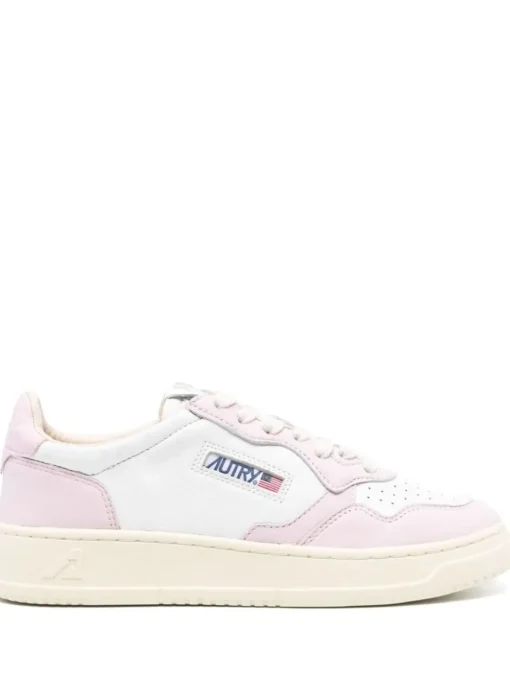 AUTRY SNEAKERS MEDALIST LOW IN PELLE BICOLORE BIANCO E ROSA