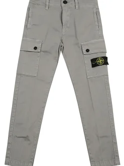 Kids/BOY STONE ISLAND KIDS Stone Island Junior Pantaloni cargo con stemma della bussola